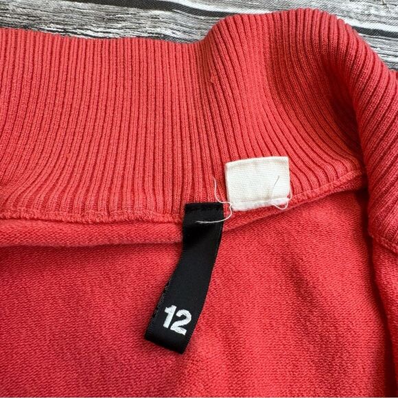 H&M Women's Long Sleeve Zip Cardigan Salmon Coral Pink Stretch 12 XS Extra Small - Picture 3 of 14